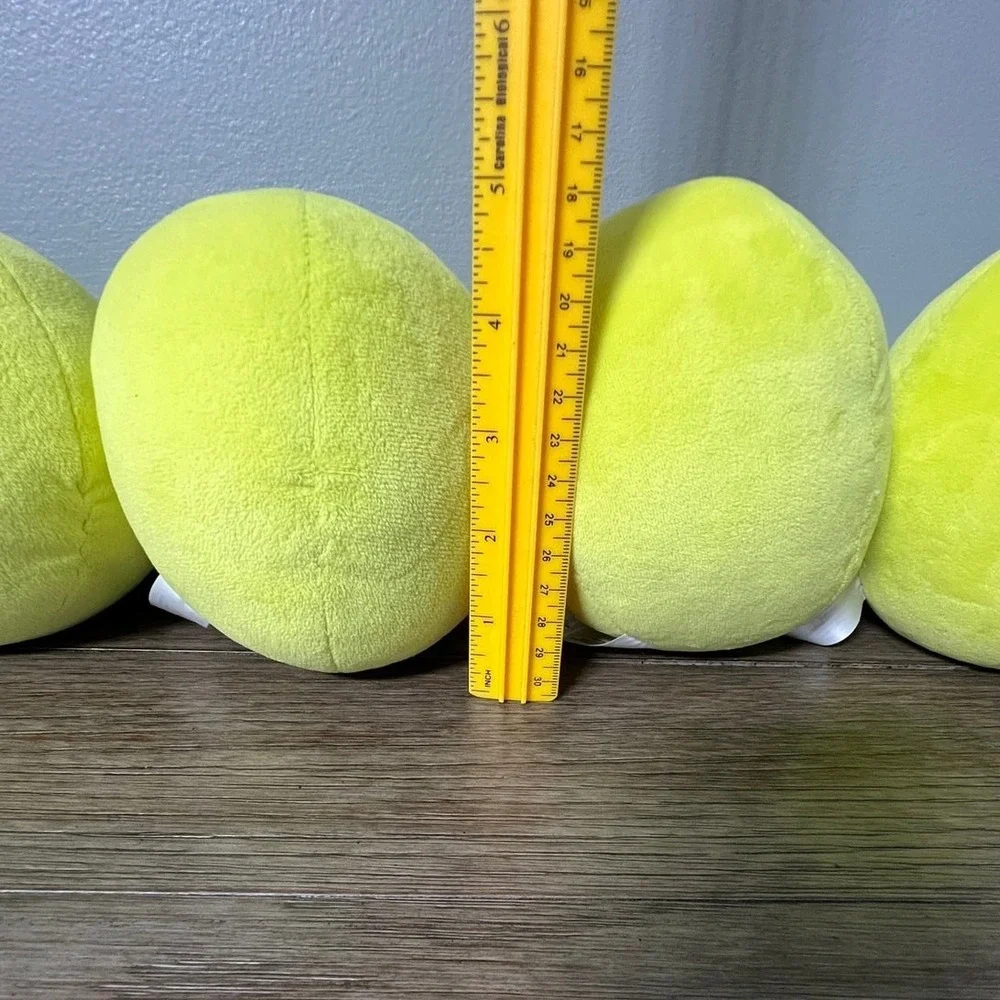 Set of 4 Green Pea Plush Stuffed Animal Toys Smiling Vegetable Replacement Mini
